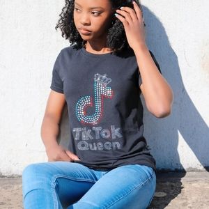 Custom Rhinestone Tik Tok Tee's